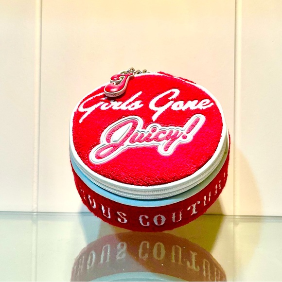 Juicy Couture Handbags - RARE Juicy Couture “Girls Gone Juicy!” Red Glamorous Jewelry Pouch Case